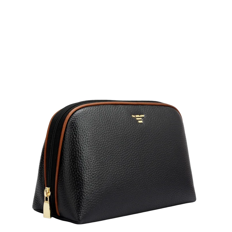 دا ميلانو Wax Leather Multi Pouch - Black